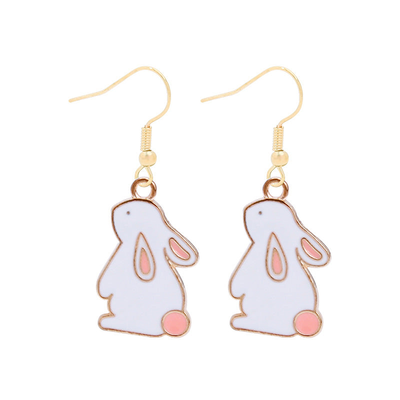 Wholesale 6pcs Easter earrings creative cartoon rabbit chicken Easter egg earrings spring carnival party jewelry